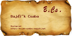 Baják Csaba névjegykártya