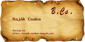 Baják Csaba névjegykártya